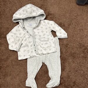 Ralph Lauren Cream and Gray Kids One Piece Footie